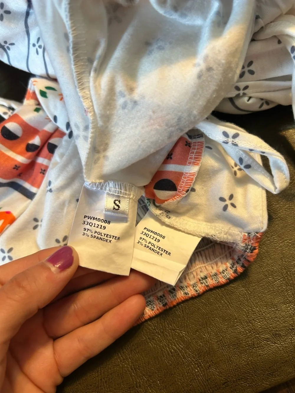 2-pc Butterfly-Print Wide-Leg Top and Pants — White with Orange & Blue - Picture 15 of 16